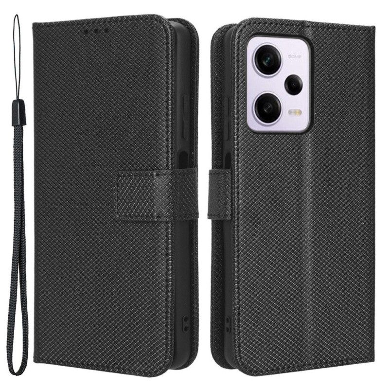 Custodia in pelle Xiaomi Redmi Note 12 Pro Elegante Finta Pelle Con Cinturino