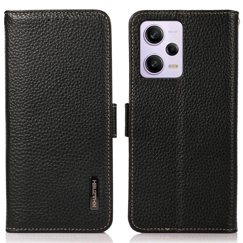 Custodia in pelle Xiaomi Redmi Note 12 Pro Pelle Litchi Khazneh Rfid