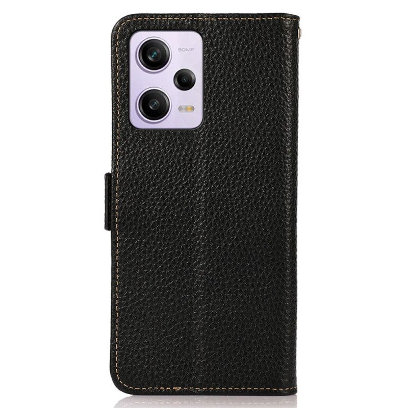 Custodia in pelle Xiaomi Redmi Note 12 Pro Pelle Litchi Khazneh Rfid