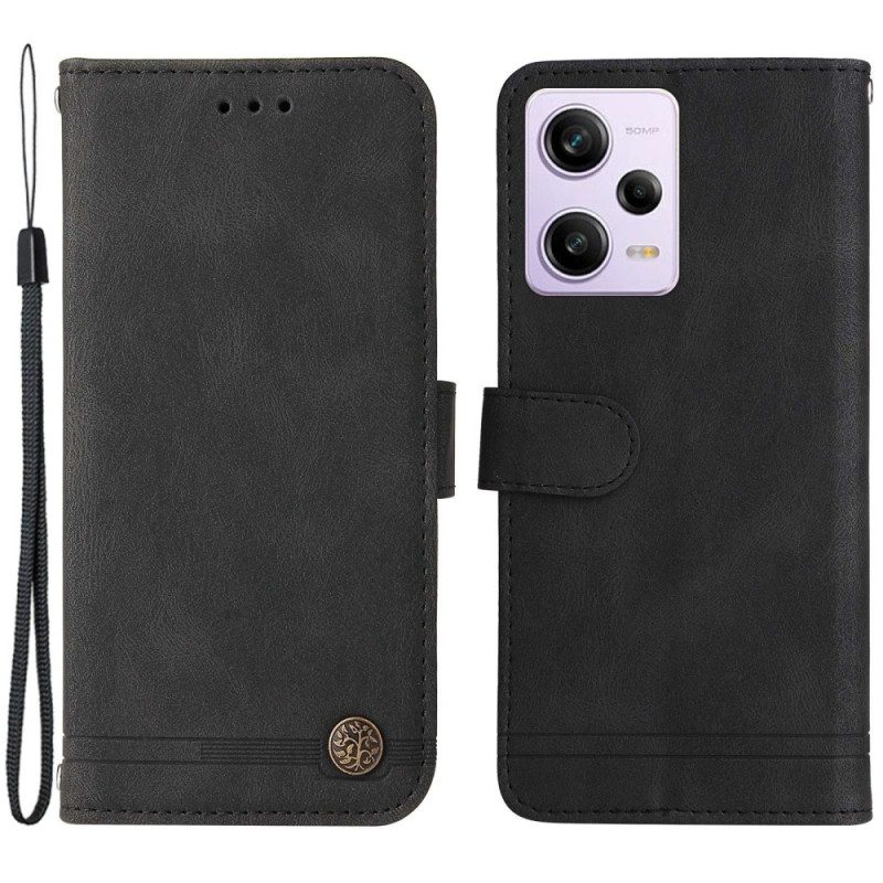 Custodia in pelle Xiaomi Redmi Note 12 Pro Stile In Pelle Con Rivetto Decorativo