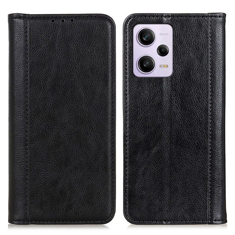 Folio Cover Xiaomi Redmi Note 12 Pro Custodia in pelle Pelle Crosta Litchi