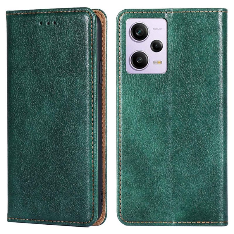 Folio Cover Xiaomi Redmi Note 12 Pro Custodia in pelle Cuciture In Ecopelle