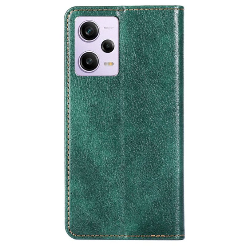 Folio Cover Xiaomi Redmi Note 12 Pro Custodia in pelle Cuciture In Ecopelle