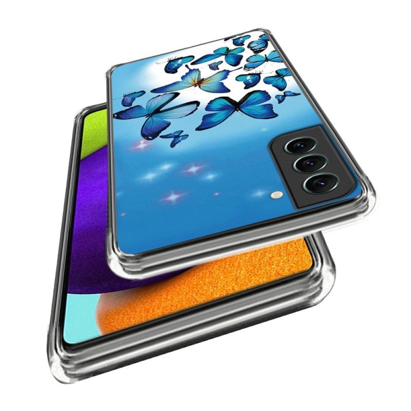 Cover Samsung Galaxy S23 5G Farfalle Blu