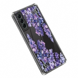 Cover Samsung Galaxy S23 5G Fiori Viola Senza Soluzione Di Continuità