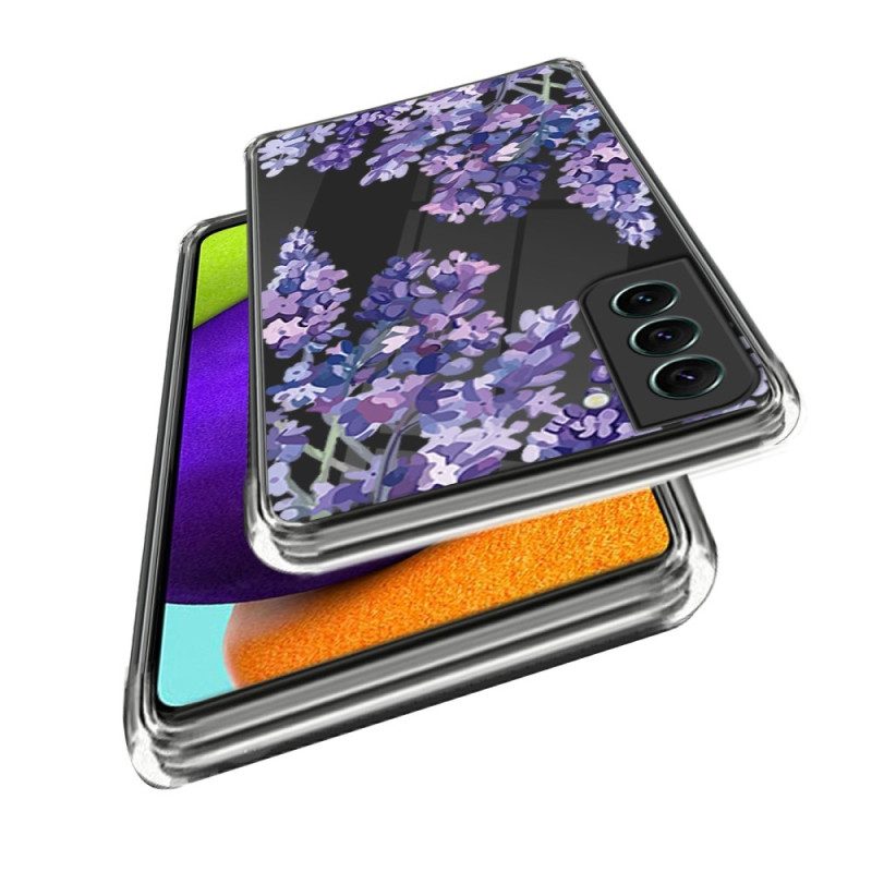 Cover Samsung Galaxy S23 5G Fiori Viola Senza Soluzione Di Continuità