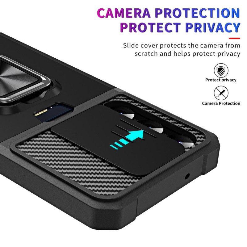 Cover Samsung Galaxy S23 5G Titolare Della Scheda Di Protezione Dell'obiettivo E Supporto