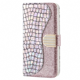 Custodia A Portafoglio Samsung Galaxy S23 5G Diamanti Coccodrillo