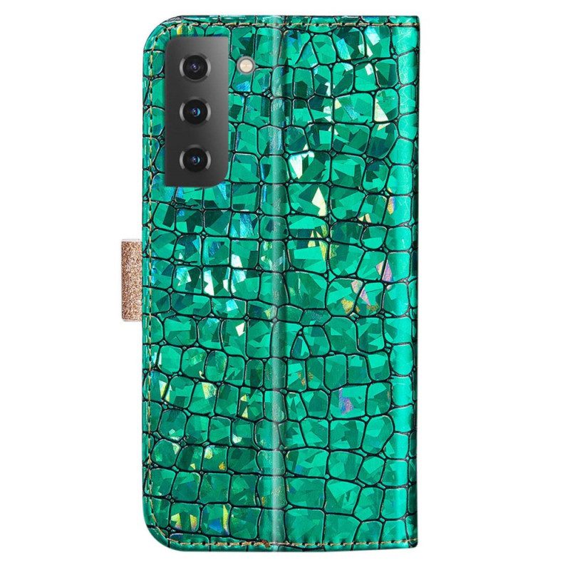 Custodia A Portafoglio Samsung Galaxy S23 5G Diamanti Coccodrillo