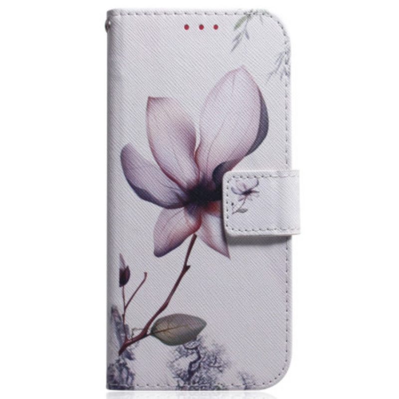 Custodia A Portafoglio Samsung Galaxy S23 5G Fiore Rosa