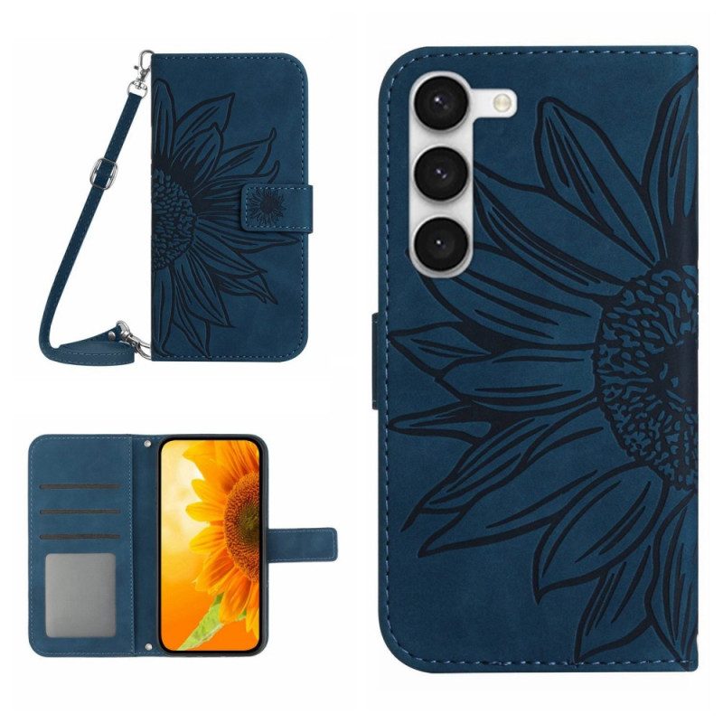 Custodia A Portafoglio Samsung Galaxy S23 5G Tracolla Girasole