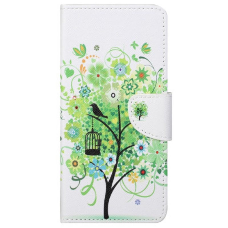 Custodia in pelle Samsung Galaxy S23 5G Albero Con Foglie Verdi