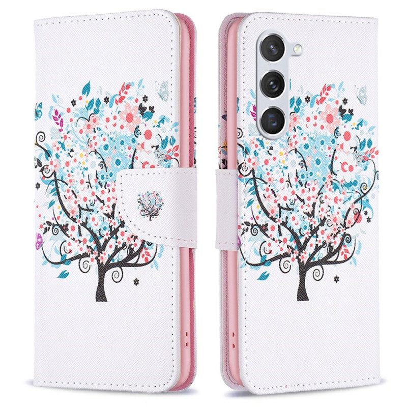 Custodia in pelle Samsung Galaxy S23 5G Albero Fiorito