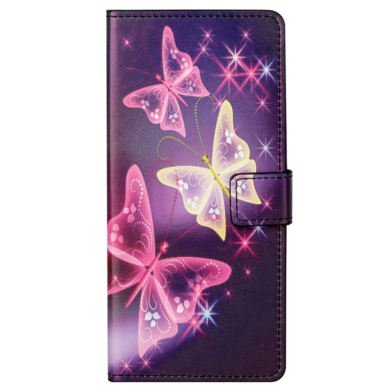 Custodia in pelle Samsung Galaxy S23 5G Belle Farfalle