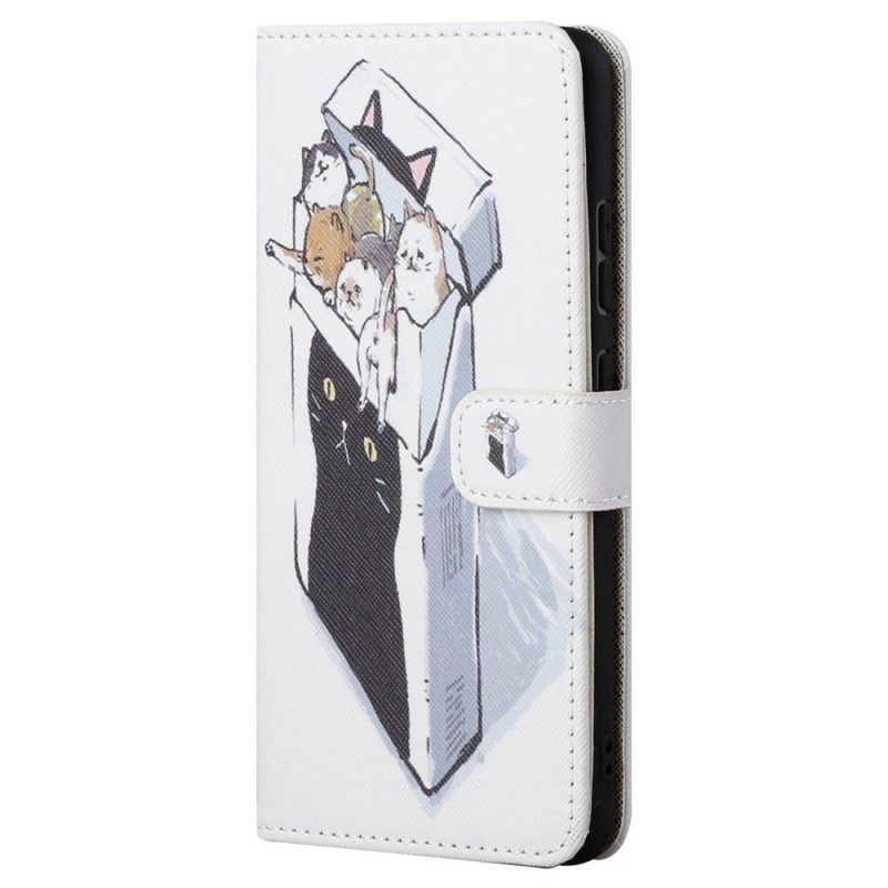 Custodia in pelle Samsung Galaxy S23 5G Consegna Gatti Con Perizoma