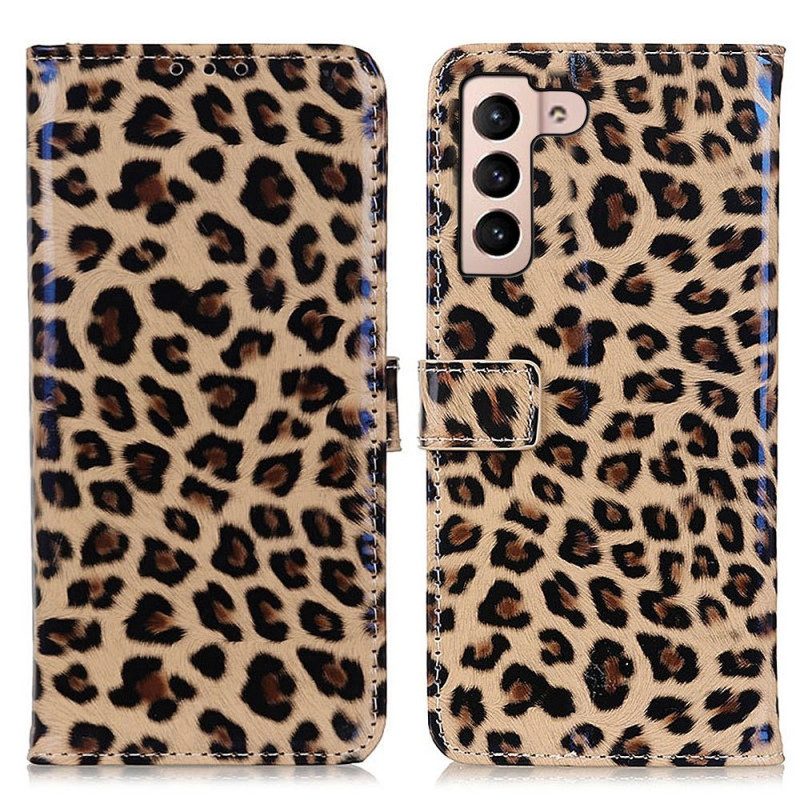 Custodia in pelle Samsung Galaxy S23 5G Effetto Pelle Di Leopardo