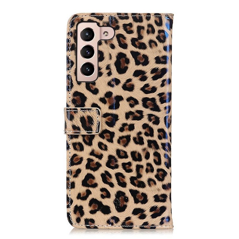 Custodia in pelle Samsung Galaxy S23 5G Effetto Pelle Di Leopardo