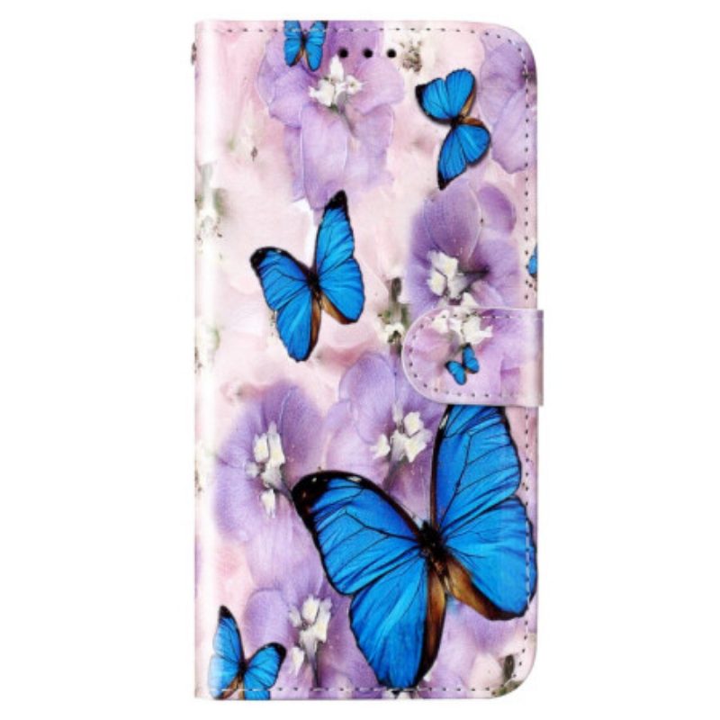 Custodia in pelle Samsung Galaxy S23 5G Farfalle Perizoma Colorate