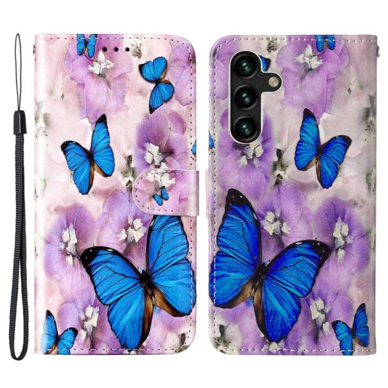 Custodia in pelle Samsung Galaxy S23 5G Farfalle Perizoma Colorate