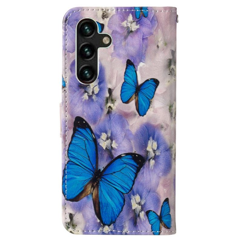 Custodia in pelle Samsung Galaxy S23 5G Farfalle Perizoma Colorate