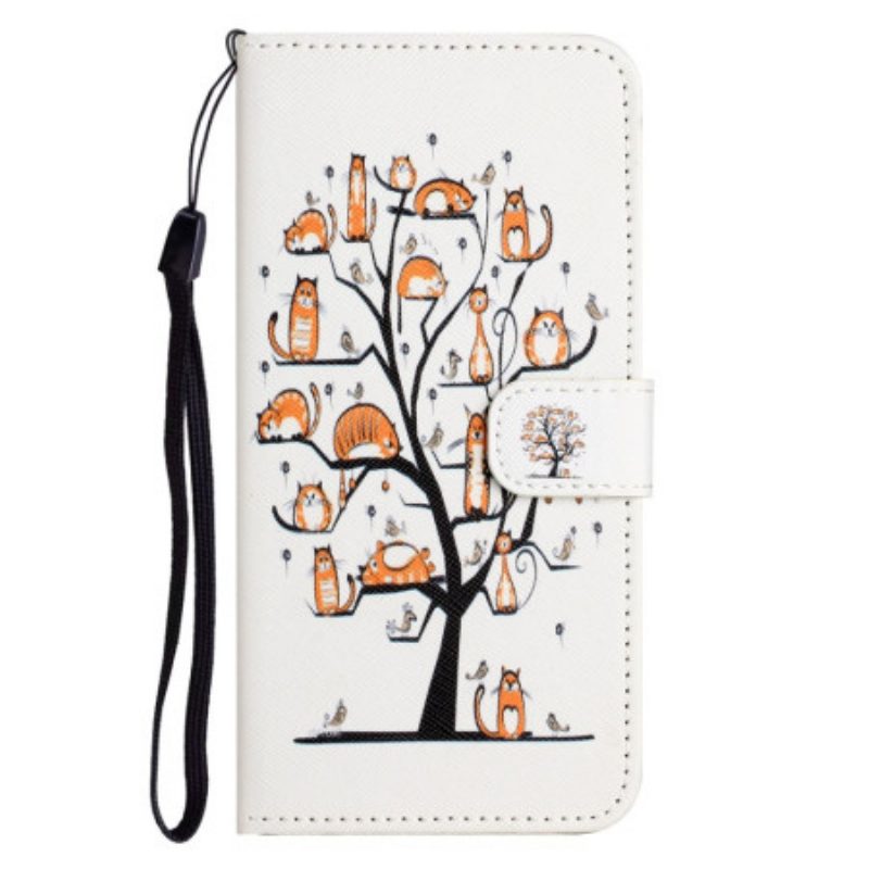 Custodia in pelle Samsung Galaxy S23 5G Gatti Nell'albero Del Perizoma