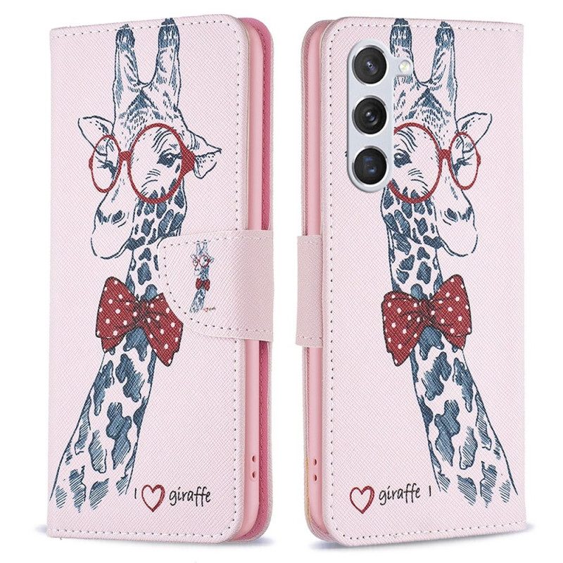 Custodia in pelle Samsung Galaxy S23 5G Giraffa Intelligente