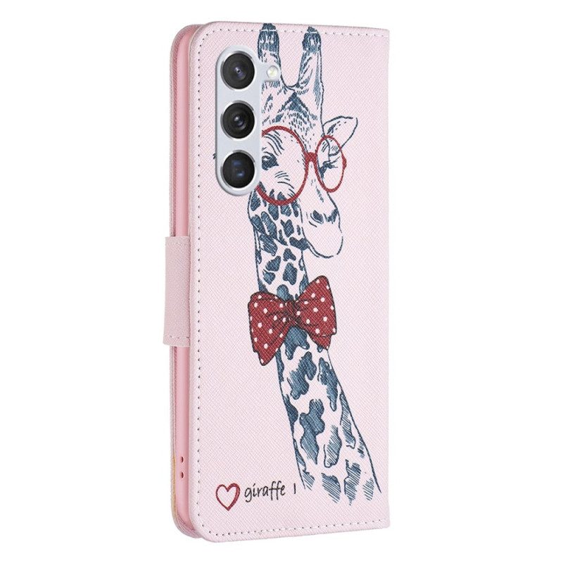 Custodia in pelle Samsung Galaxy S23 5G Giraffa Intelligente