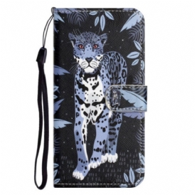 Custodia in pelle Samsung Galaxy S23 5G Leopardo Con Spalline