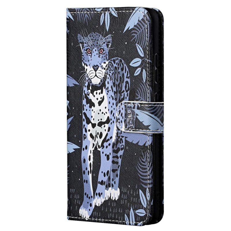 Custodia in pelle Samsung Galaxy S23 5G Leopardo Con Spalline