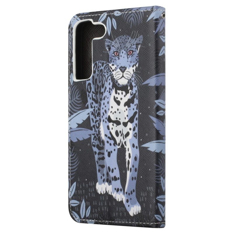 Custodia in pelle Samsung Galaxy S23 5G Leopardo Con Spalline