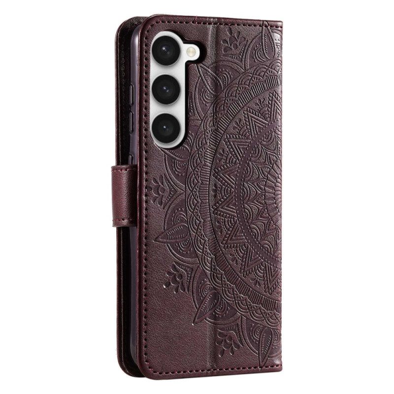 Custodia in pelle Samsung Galaxy S23 5G Mandala Del Sole