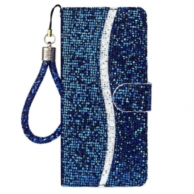 Custodia in pelle Samsung Galaxy S23 5G Paillettes Strappy