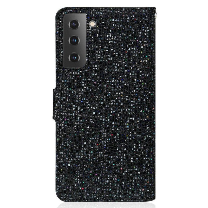 Custodia in pelle Samsung Galaxy S23 5G Paillettes Strappy