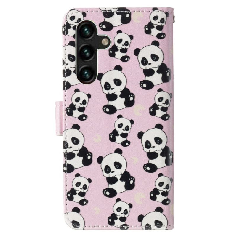 Custodia in pelle Samsung Galaxy S23 5G Panda Strappy