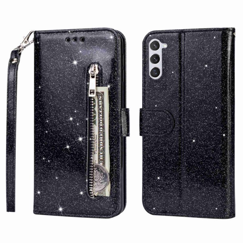 Custodia in pelle Samsung Galaxy S23 5G Portamonete Glitterato