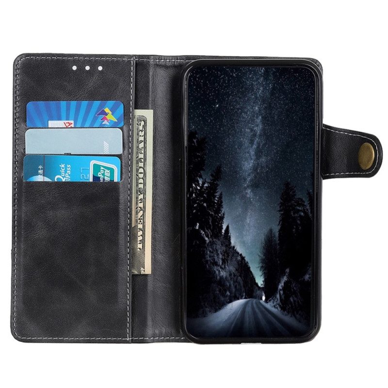 Custodia in pelle Samsung Galaxy S23 5G Pulsante Artistico