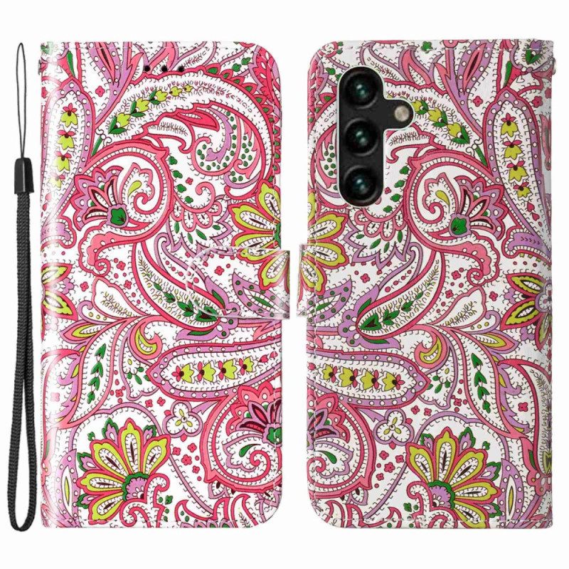 Custodia in pelle Samsung Galaxy S23 5G Stile Cashmere Con Spalline