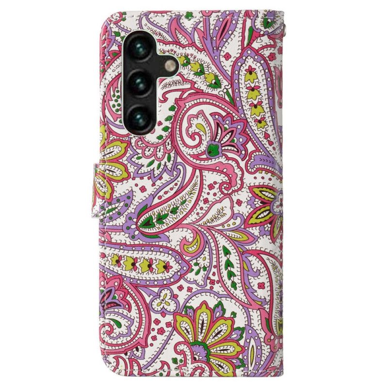 Custodia in pelle Samsung Galaxy S23 5G Stile Cashmere Con Spalline