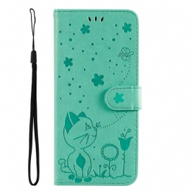 Custodia in pelle Samsung Galaxy S23 5G Strappy Cat E Api