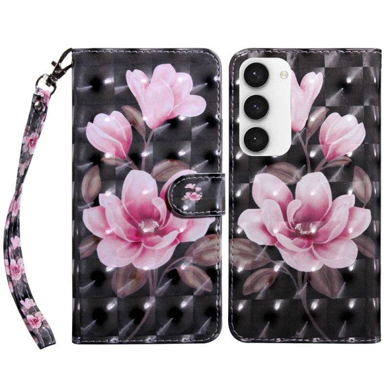 Custodia in pelle Samsung Galaxy S23 5G Strappy Floreale