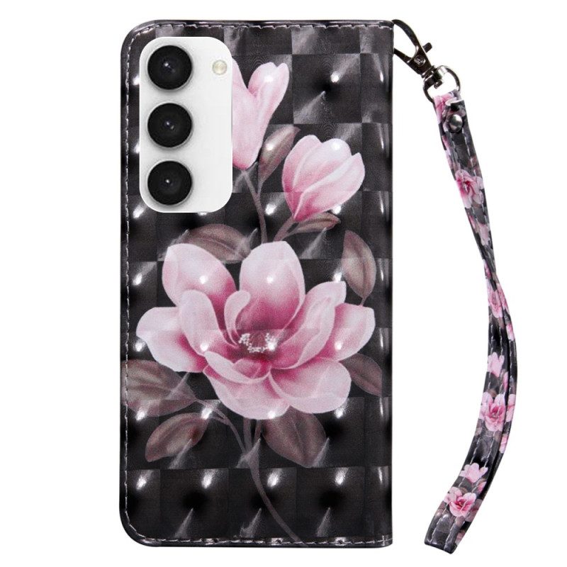 Custodia in pelle Samsung Galaxy S23 5G Strappy Floreale