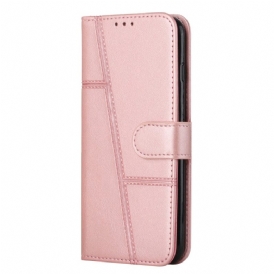 Custodia in pelle Samsung Galaxy S23 5G Strappy Stile Geometrico In Pelle