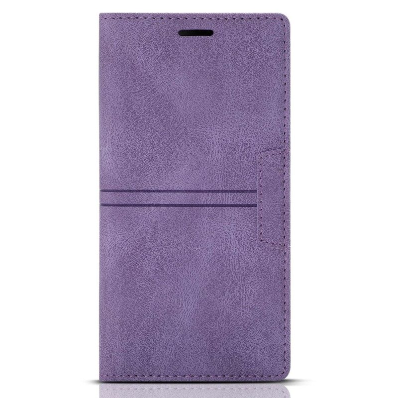 Folio Cover Samsung Galaxy S23 5G Custodia in pelle Chiusura Magnetica Con Cuciture In Pelle Stile