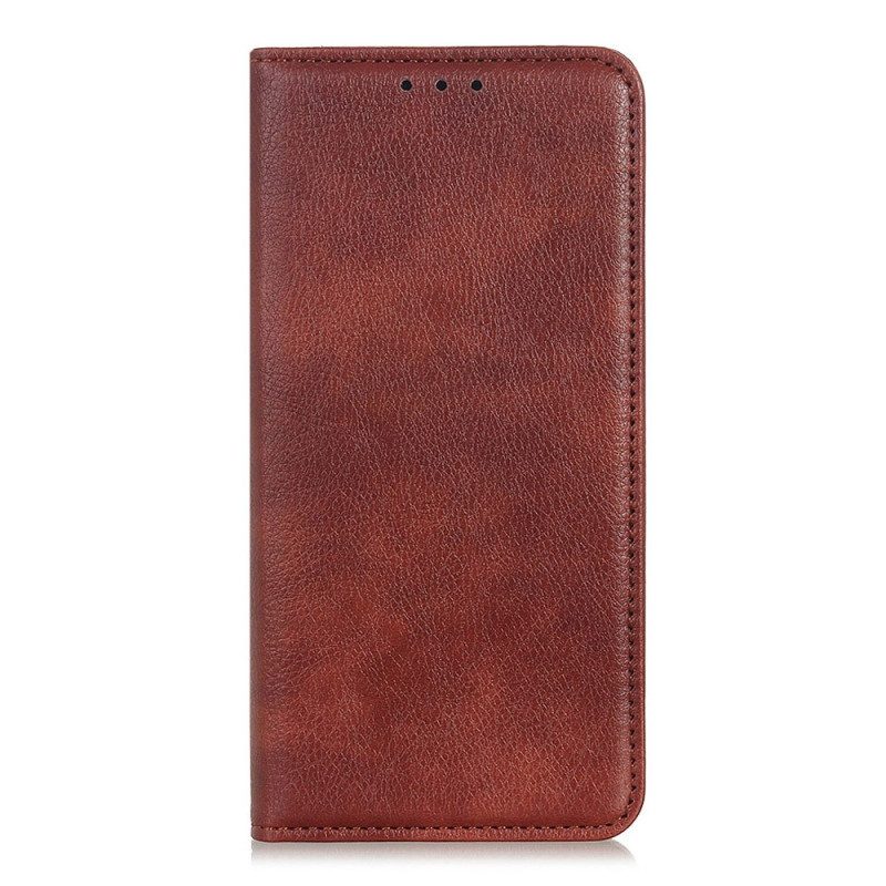 Folio Cover Samsung Galaxy S23 5G Custodia in pelle Crosta Di Cuoio Litchi