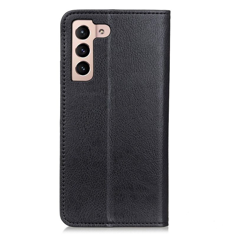 Folio Cover Samsung Galaxy S23 5G Custodia in pelle Crosta Di Cuoio Litchi