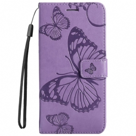 Folio Cover Samsung Galaxy S23 5G Farfalle Con Cinturino Gigante