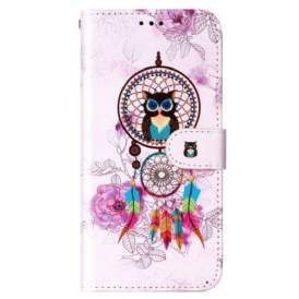 Folio Cover Samsung Galaxy S23 5G Gufo Acchiappasogni Con Cinturino