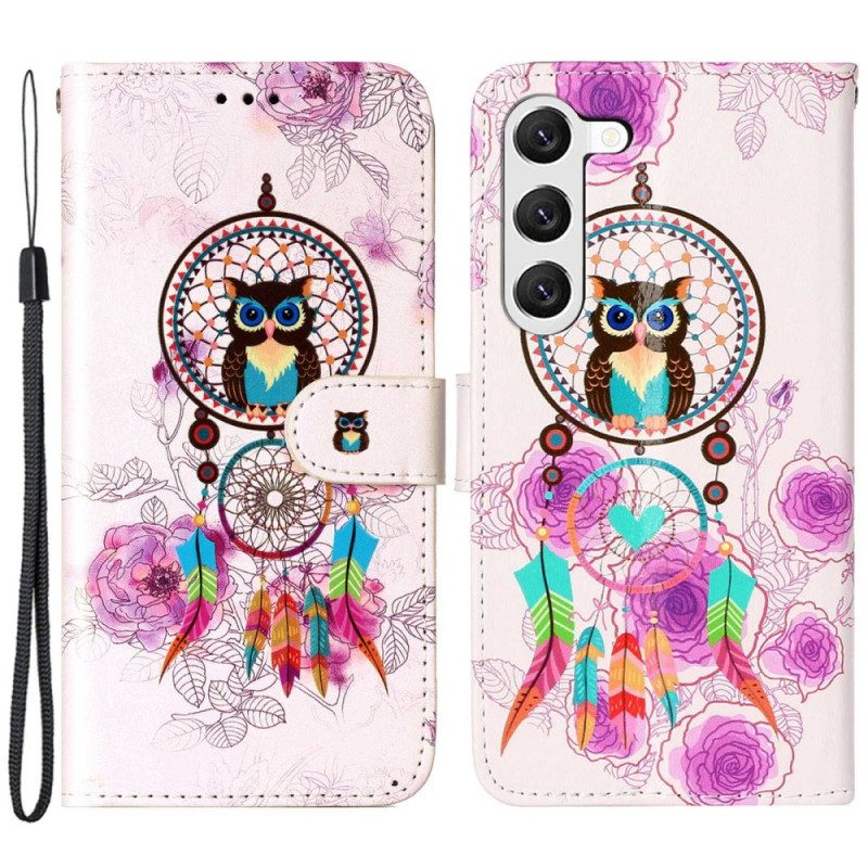 Folio Cover Samsung Galaxy S23 5G Gufo Acchiappasogni Con Cinturino