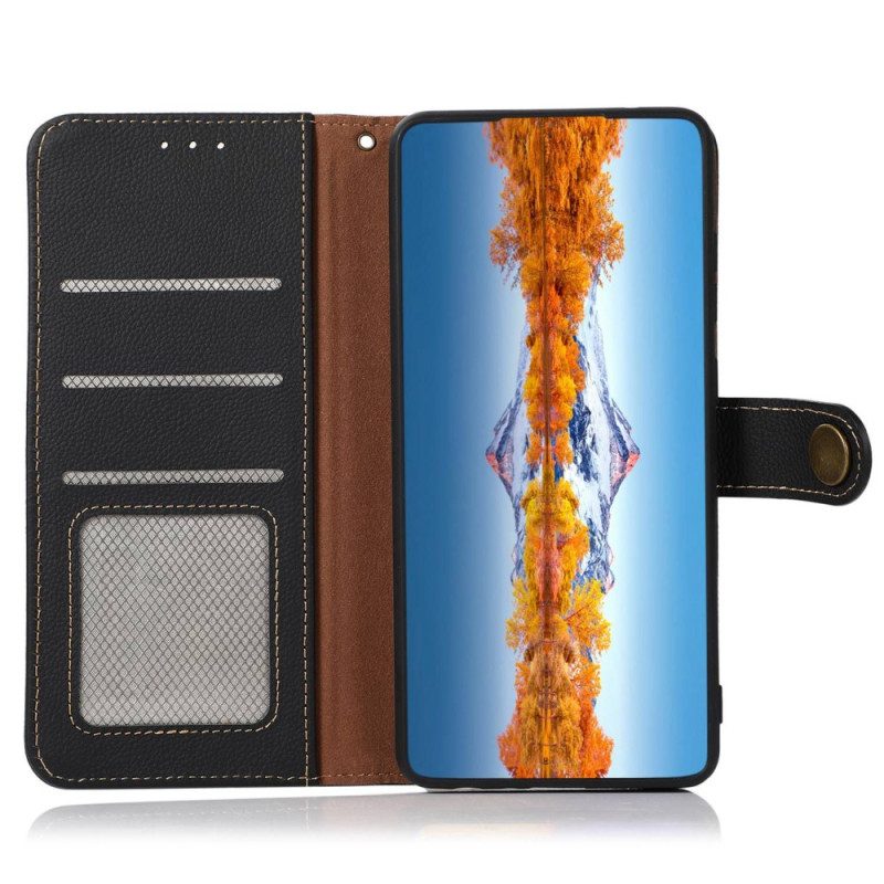 Folio Cover Samsung Galaxy S23 5G Khazneh Rfid In Vera Pelle