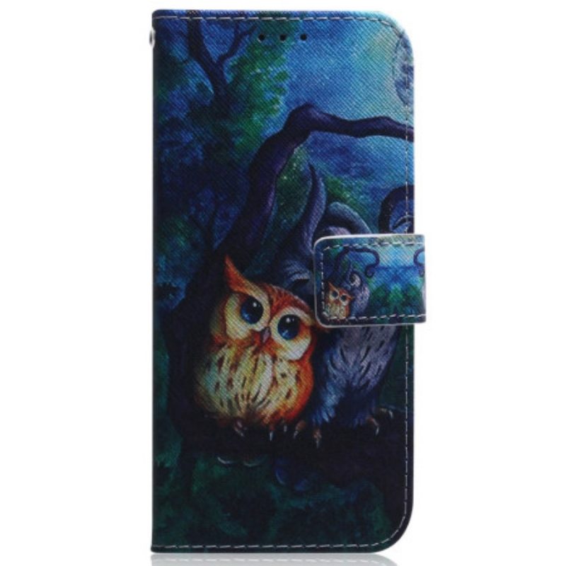 Folio Cover Samsung Galaxy S23 5G Pittura Gufi